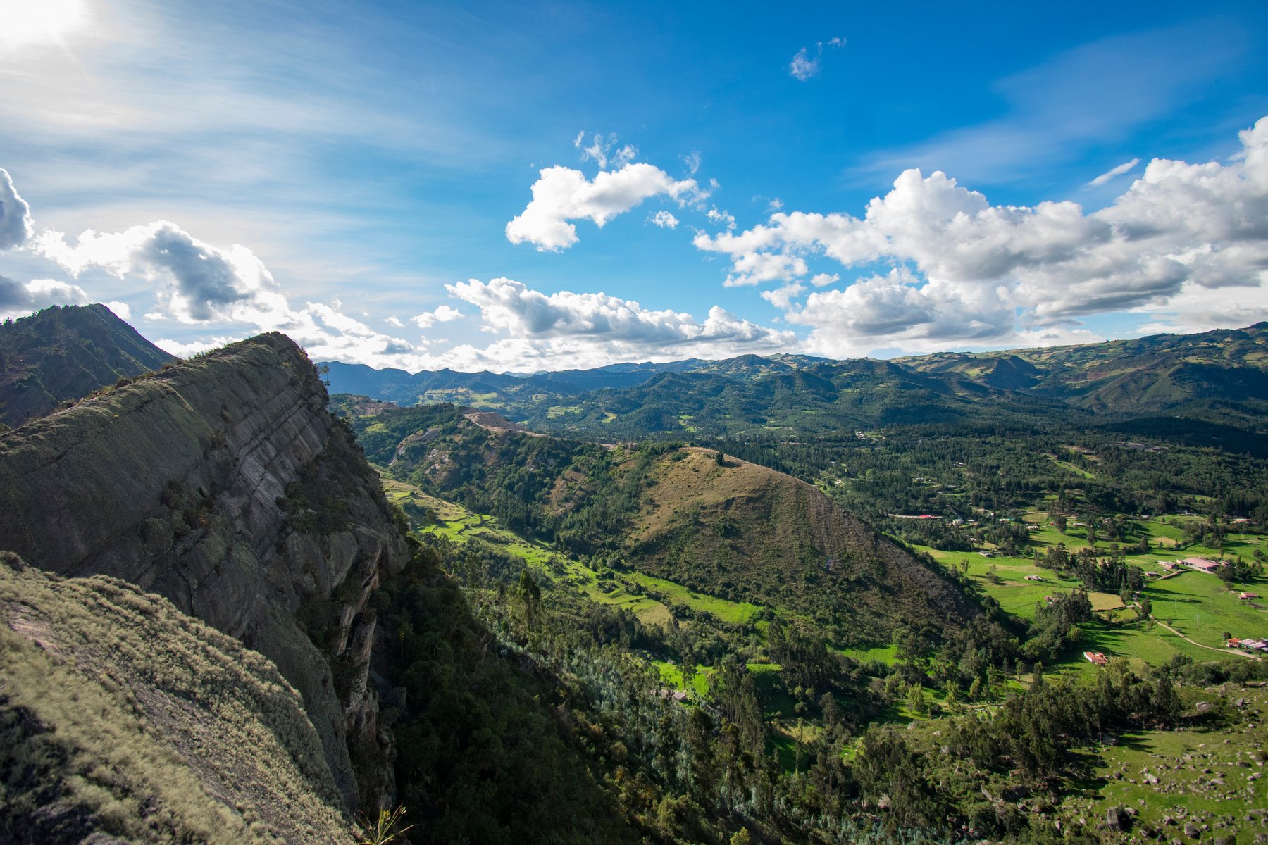 Mountain Landscape with Blue Sky and Clouds